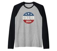 Retro Vintage Vote Button Rep President Nicole Collier 2028 Maglia con Maniche Raglan