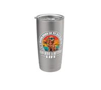 Retro Vintage Womens Work Hard Long Haired Dachshund Lover Bicchiere termico in acciaio inox doppia parete