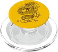 Retro Vintage Zodiac Lunar New Year Black Chinese Dragon PopSockets PopGrip per MagSafe