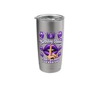 Retro Viola Compleanno una Regina I Dont Get Older I Level Up Bicchiere termico in acciaio inox doppia parete