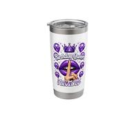Retro Viola Compleanno una Regina I Dont Get Older I Level Up Bicchiere termico in acciaio inox doppia parete