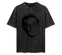 Retro Washed Shirt Men's Unisex Charles Hawtrey Carry on Films British Comedy TV Round Neck Antique Wash T-Shirt Short Sleeve Black 3XL
