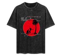 Retro Washed Shirt Men's Unisex Mr Bungle California Round Neck Antique Wash T-Shirt Short Sleeve Black S