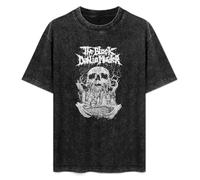 Retro Washed Shirt Men's Unisex The Black Dahlia Murder Round Neck Antique Wash T-Shirt Short Sleeve Black XL
