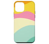 Retro Waves Swirls Pastel Rainbow Wavy Stripes 70s Aesthetic Custodia per iPhone 12 mini