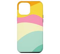 Retro Waves Swirls Pastel Rainbow Wavy Stripes 70s Aesthetic Custodia per iPhone 12 Pro Max