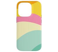 Retro Waves Swirls Pastel Rainbow Wavy Stripes 70s Aesthetic Custodia per iPhone 14 Pro
