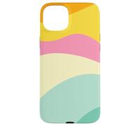 Retro Waves Swirls Pastel Rainbow Wavy Stripes 70s Aesthetic Custodia per iPhone 15 Plus