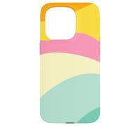 Retro Waves Swirls Pastel Rainbow Wavy Stripes 70s Aesthetic Custodia per iPhone 15 Pro