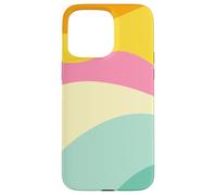 Retro Waves Swirls Pastel Rainbow Wavy Stripes 70s Aesthetic Custodia per iPhone 15 Pro Max