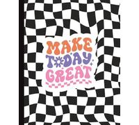Retro Wavy Checkerboard Composition Notebook | Cute and Girly | Positive Quotes | School Gift Idea | College Ruled | 120 Pages | 7.5 x 9.25 |
