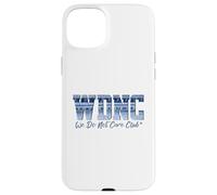 Retro WDNC Club | We Do Not Care, Denim Jeans Style Graphic Custodia per iPhone 15 Plus