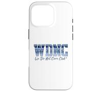 Retro WDNC Club | We Do Not Care, Denim Jeans Style Graphic Custodia per iPhone 16 Pro
