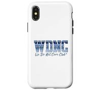 Retro WDNC Club | We Do Not Care, Denim Jeans Style Graphic Custodia per iPhone X/XS