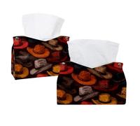 Retro Western Cowboy Cappelli Senza Cuciture Modello Copertura Scatola di Tessuti, Rettangolare Porta Tettarelle Decorativo Facciale Dispenser di Tovaglioli per Bagno Cucina Tavolino Auto