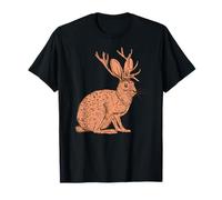 Retro Wild Animal Jackrabbit with Antelope Horns Jackalope Maglietta
