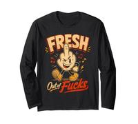 Retro Winking Fresh out of Fox Funny Attitude Mascotte Maglia a Manica
