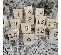 Retro Wooden Table Number Plate 1-25/1-50, 6X5Cm Wooden Table Numbers Cards - Beautiful And Sturdy - Digital Restaurant Table Sign For Hotel Restaurant Cafe Bar/Wood B/1 (White-12Cm)