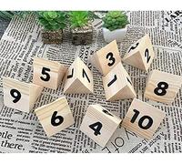 Retro Wooden Table Number Plate 1-25/1-50, 6X5Cm Wooden Table Numbers Cards - Beautiful And Sturdy - Digital Restaurant Table Sign For Hotel Restaurant Cafe Bar/Wood B/1 (White-7.5Cm)