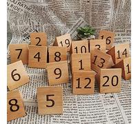 Retro Wooden Table Number Plate 1-25/1-50, 6X5Cm Wooden Table Numbers Cards - Beautiful And Sturdy - Digital Restaurant Table Sign For Hotel Restaurant Cafe Bar/Wood B/1 (White-10Cm)