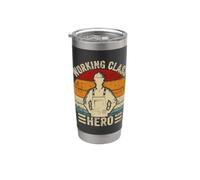 Retro Worker Hero Retro Workman Retro Classe Operaia Eroe Bicchiere termico in acciaio inox doppia parete
