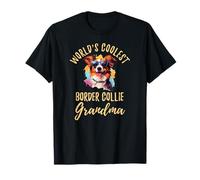 Retro World's Coolest Border Collie Nonna Divertente Nonno Maglietta