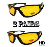 Rétro Wrap Notte Guida Giallo Policarbonato Lente Vision Occhiali da Sole 7331ND