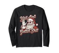 Retro Y'All Ain't Getting Shit Divertente Babbo Natale Maglia a Manica