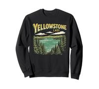 Retro Yellowstone National Park Lake Vintage Style 80s Felpa