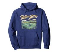 Retro Yellowstone National Park Lake Vintage Style 80s Felpa con Cappuccio