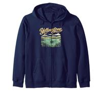 Retro Yellowstone National Park Lake Vintage Style 80s Felpa con Cappuccio