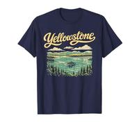 Retro Yellowstone National Park Lake Vintage Style 80s Maglietta