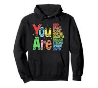 Retro You Are Kind Smart Brave Teacher - Carino per tornare a scuola Felpa con Cappuccio