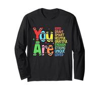 Retro You Are Kind Smart Brave Teacher - Carino per tornare a scuola Maglia a Manica