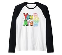 Retro You Are Kind Smart Brave Teacher - Carino per tornare a scuola Maglia con Maniche Raglan