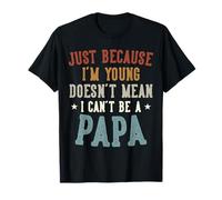 Retro Young Papa, Funny Modern Grandfather, Grandparent Tee Maglietta