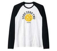 Retro Zero-Zero-Two Pickleball Pickleballer Double Art Maglia con Maniche Raglan