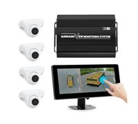 Retrocamera Auto Per Autobus Camion Camper Roulotte Sistemas Di Telecamere Panoramiche A 360° Registratore 3D 1080P Con Touch Screen Da 10,25"(Bianco)
