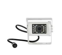 Retrocamera Auto Telecamera Retromarcia Per Parcheggio, Telecamera HD CCD IR 4PIN Per Visione Notturna Per Auto, Camion, Furgone, Autobus, Camion, Bianca(4Pin non mirror)