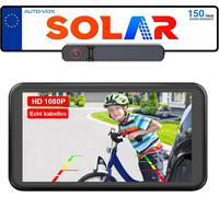 Retrocamera Auto Wireless Solare Con Monitor 1080P 5": Batteria 5000Mah, Install