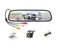 Retrocamera Monitor per specchietto retrovisore auto con telecamera per parcheggio veicoli Schermo da 5 pollici Telecamera Retrocamera Auto(501A-4LED)