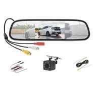 Retrocamera Monitor per specchietto retrovisore auto con telecamera per parcheggio veicoli Schermo da 5 pollici Telecamera Retrocamera Auto(501A-8LED)