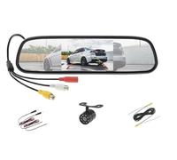 Retrocamera Monitor per specchietto retrovisore auto con telecamera per parcheggio veicoli Schermo da 5 pollici Telecamera Retrocamera Auto(501A-BF8LED)