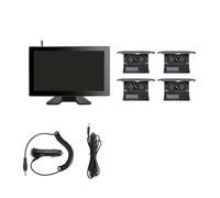 retrocamera per auto Telecamera Di Backup A Ricarica Solare Magnetica Wireless Con Monitor DVR Da 10 Pollici Touch 4 CH BSD Telecamera posteriore(10.1 Inch add 4Cam,NO SD Card)