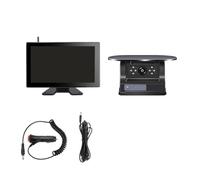 retrocamera per auto Telecamera Di Backup A Ricarica Solare Magnetica Wireless Con Monitor DVR Da 10 Pollici Touch 4 CH BSD Telecamera posteriore(10.1 Inch add 1Cam,128GB Card)