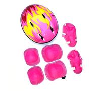 RetroFun Set di ginocchiere per bambini, 7 in 1, kit di protezione per ginocchiere, gomitiere, polsiere, caschi da skateboard regolabili, per pattinaggio, bici, bicicletta