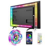 Retroilluminazione a LED TV, Luci a LED per TV con telecomando, DAYMEET 5M USB TV Led Strip per TV 55-85 pollici TV/Monitor, RGBIC Rainbow Color Led TV Lights, Music Sync Bluetooth APP Control