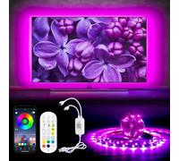 Retroilluminazione LED TV, 5 Metro RGB Striscia di Luci LED per TV da 65-85 pollice, Strisce luminose Sincronizzazione Musicale, Controllo da APP e Telecomando, 16 Milioni Colori per TV PC Sala giochi