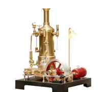 RETROL SE-03 - Kit modello motore a vapore con caldaia verticale, 38 pezzi, in miniatura, completamente in metallo, con generatore e supporto per lampada, per educazione STEM, decorazione domestica e