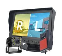 Retromarcia DVR Telecamera Backup 2 CH Monitor Scatola Nera 7 "Schermo AHD Con Videoregistratore Digitale Per Camper Camion Autobus Anteriore Posteriore Telecamera Backup(128G,A)